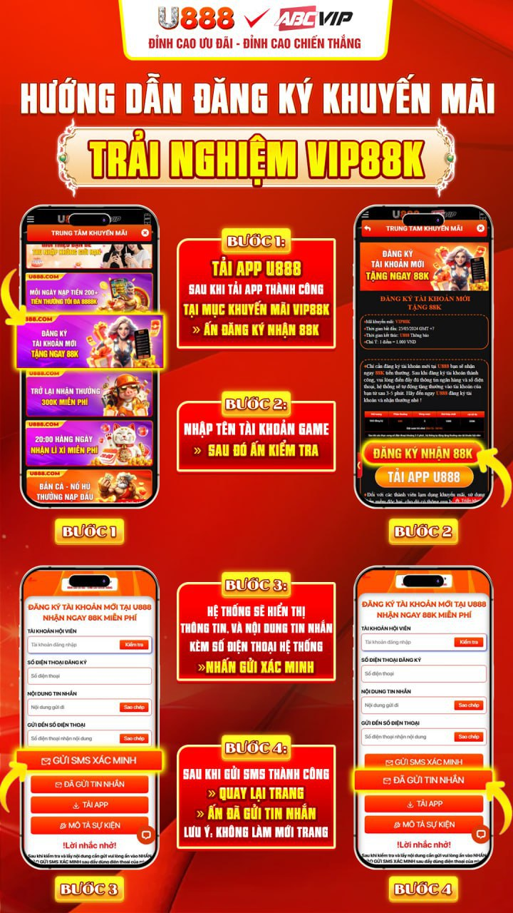 Đăng ký U888 như thế nào để nhận thưởng 88K?